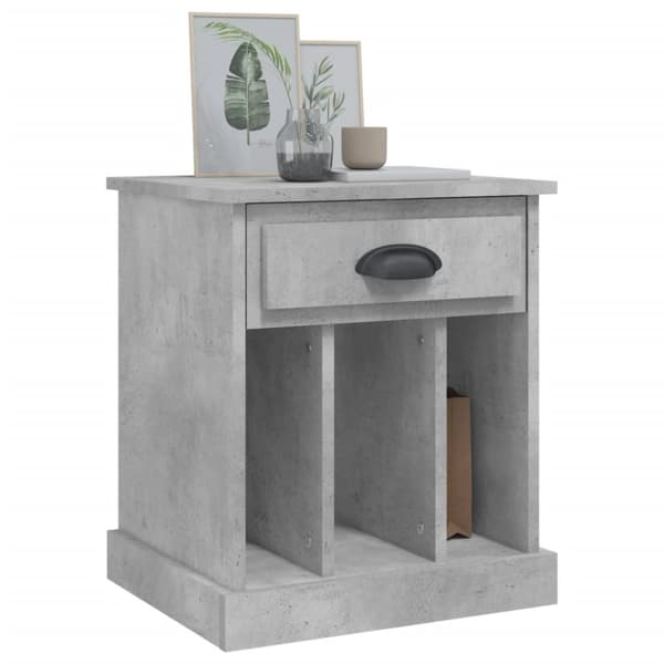 vidaXL sengeborde 2 stk. 43x36x50 cm betongrå -  Natborde