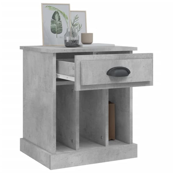 vidaXL sengeborde 2 stk. 43x36x50 cm betongrå -  Natborde