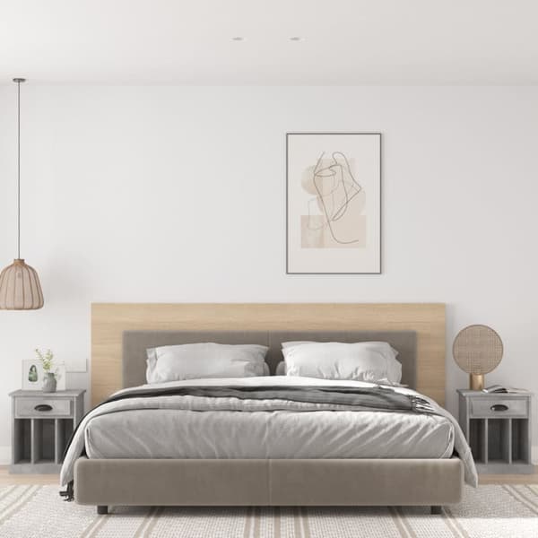 vidaXL sengeborde 2 stk. 43x36x50 cm betongrå -  Natborde