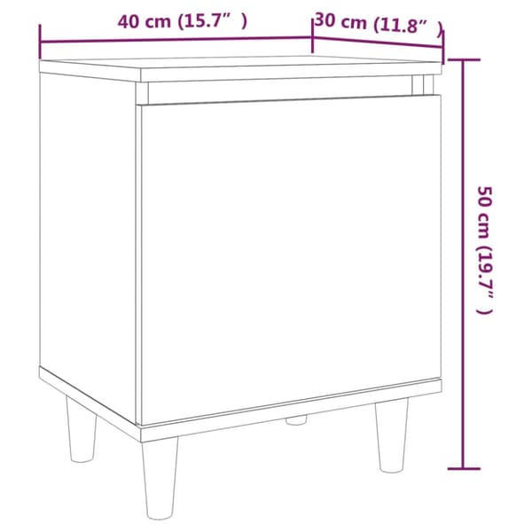 vidaXL sengeborde 2 stk. med massive træben 40x30x50 cm røget egetræ - Natborde
