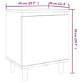 Miniatyrbillede 10 af 11: vidaXL sengeborde 2 stk. med massive træben 40x30x50 cm røget egetræ -  Natborde