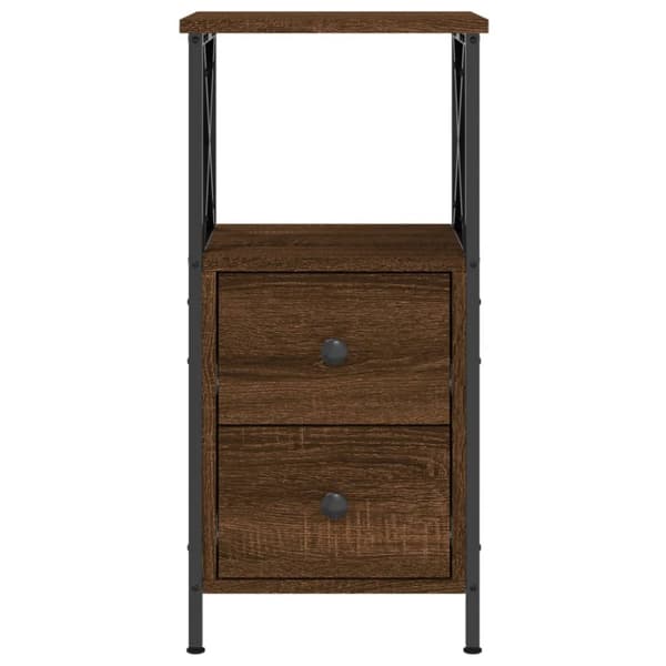 vidaXL sengebord 34x35,5x70 cm konstrueret træ brun egetræsfarve - Natborde
