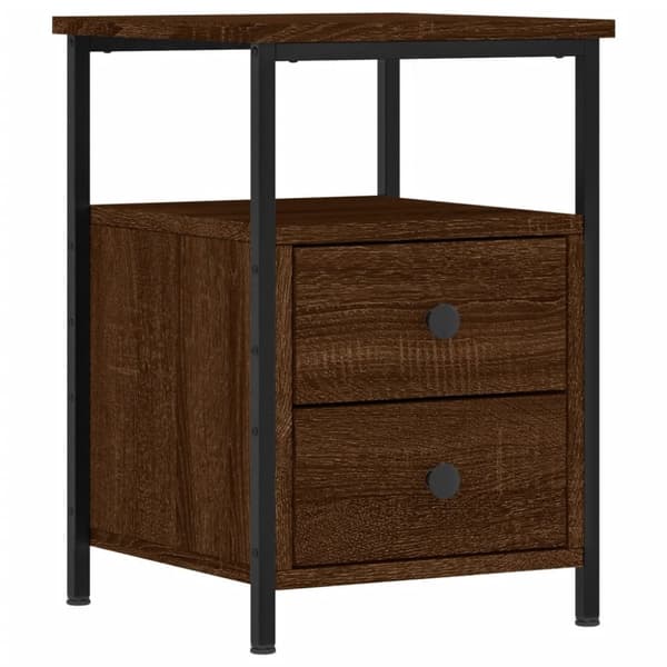 vidaXL sengeborde 2 stk. 34x35,5x50 cm konstrueret træ brunt egetræ -  Natborde