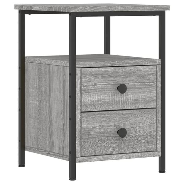 vidaXL sengeborde 2 stk. 34x35,5x50 cm konstrueret træ grå sonoma-eg - Natborde