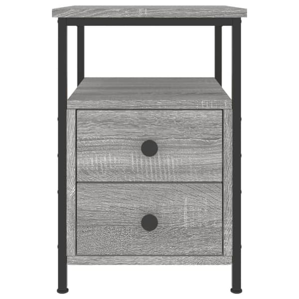 vidaXL sengeborde 2 stk. 34x35,5x50 cm konstrueret træ grå sonoma-eg - Natborde