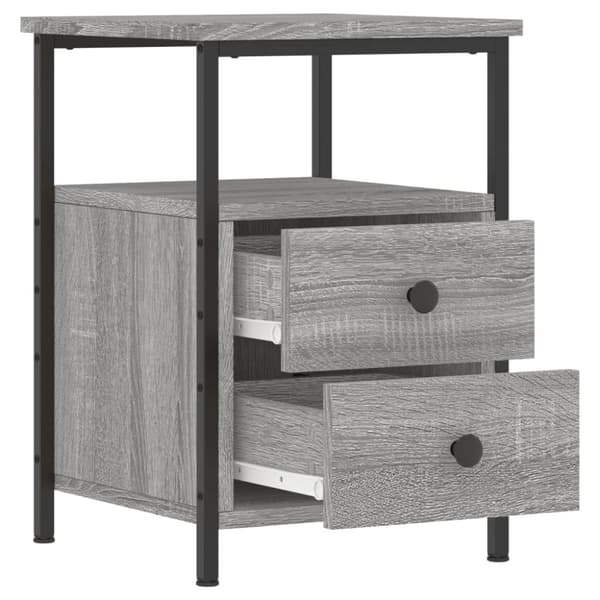 vidaXL sengeborde 2 stk. 34x35,5x50 cm konstrueret træ grå sonoma-eg - Natborde
