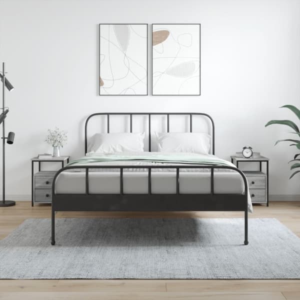 vidaXL sengeborde 2 stk. 34x35,5x50 cm konstrueret træ grå sonoma-eg -  Natborde
