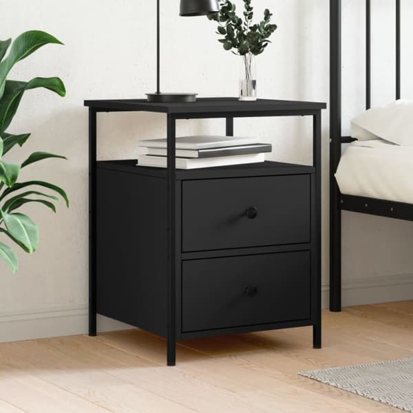 vidaXL sengebord 44x45x60 cm konstrueret træ sort -  Natborde