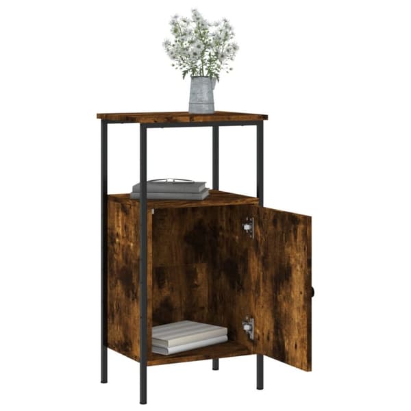 vidaXL sengeborde 2 stk. 41x31x80 cm konstrueret træ røget egetræ - Natborde