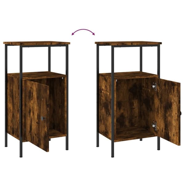 vidaXL sengeborde 2 stk. 41x31x80 cm konstrueret træ røget egetræ - Natborde