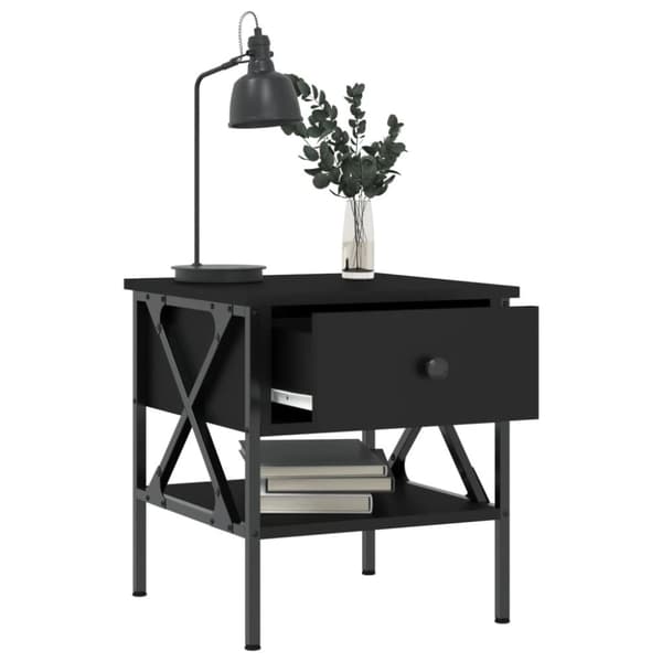 vidaXL Sängbord 2 st svart 40x42x45 cm konstruerat trä - Nattduksbord