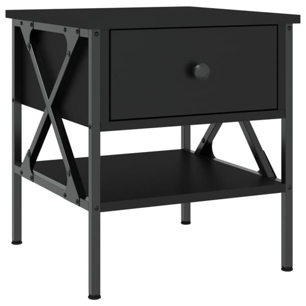 vidaXL Sängbord 2 st svart 40x42x45 cm konstruerat trä - Nattduksbord