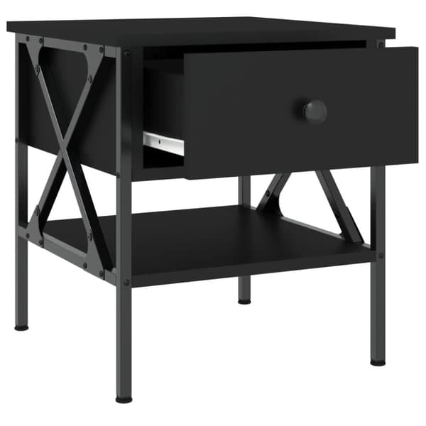 vidaXL Sängbord 2 st svart 40x42x45 cm konstruerat trä - Nattduksbord