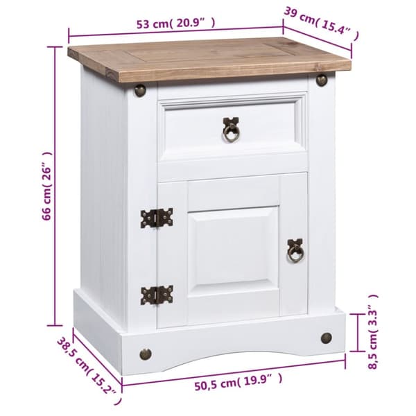 vidaXL sengebord Corona-serien 53x39x66 cm mexicansk fyrretræ - Natborde