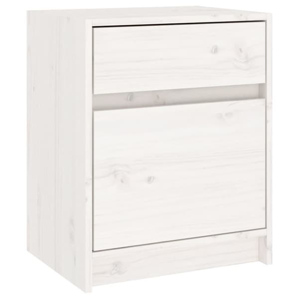 vidaXL Yöpöytä valkoinen 40x31x50 cm täysi mänty - Yöpöydät