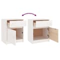 Pikkukuva 10 / 11: vidaXL Yöpöytä valkoinen 40x31x50 cm täysi mänty -  Yöpöydät