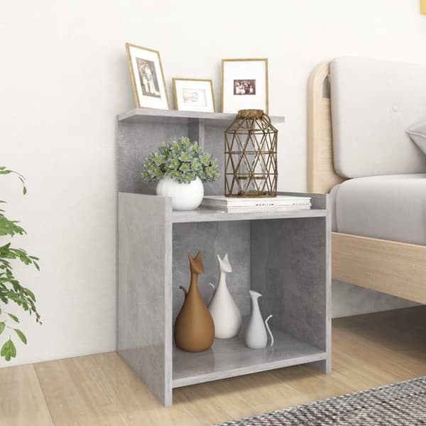 vidaXL sengeskab 40x35x60 cm spånplade betongrå - Natborde