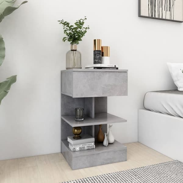 vidaXL Sängbord betonggrå 40x35x65 cm spånskiva -  Nattduksbord
