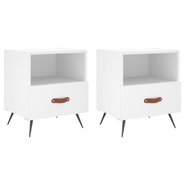 vidaXL sengeborde 2 stk. 40x35x47,5 cm konstrueret træ hvid -  Natborde