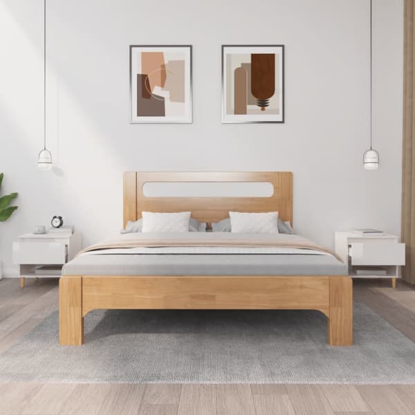vidaXL sengeborde 2 stk. 50x46x50 cm konstrueret træ hvid højglans - Natborde
