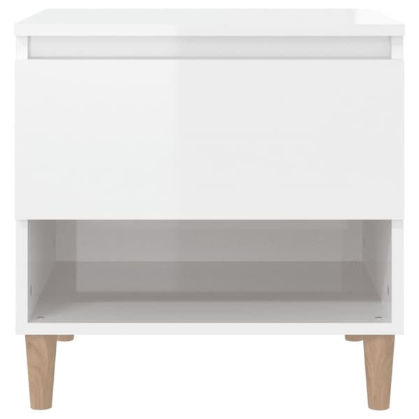 vidaXL sengeborde 2 stk. 50x46x50 cm konstrueret træ hvid højglans - Natborde