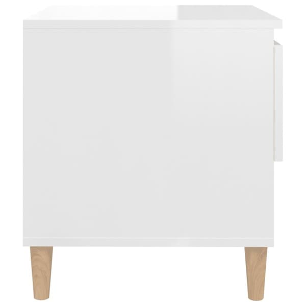 vidaXL sengeborde 2 stk. 50x46x50 cm konstrueret træ hvid højglans - Natborde