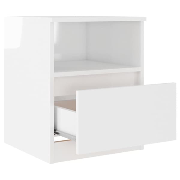 vidaXL Sängbord vit högglans 40x40x50 cm konstruerat trä -  Nattduksbord