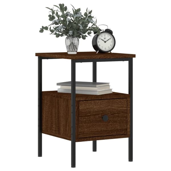 vidaXL sengeborde 2 stk. 34x36x50 cm konstrueret træ brun egetræsfarve -  Natborde