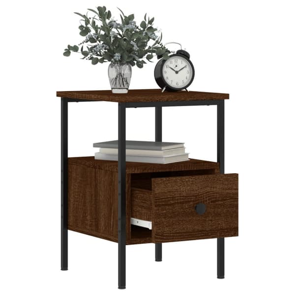 vidaXL sengeborde 2 stk. 34x36x50 cm konstrueret træ brun egetræsfarve -  Natborde