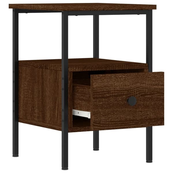 vidaXL sengeborde 2 stk. 34x36x50 cm konstrueret træ brun egetræsfarve -  Natborde