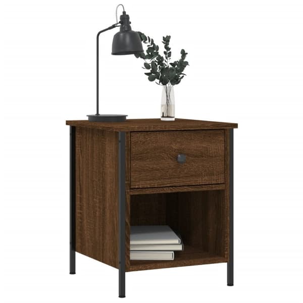 vidaXL sengeborde 2 stk. 40x42x50 cm konstrueret træ brunt egetræ - Natborde