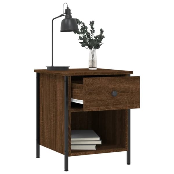 vidaXL sengeborde 2 stk. 40x42x50 cm konstrueret træ brunt egetræ - Natborde