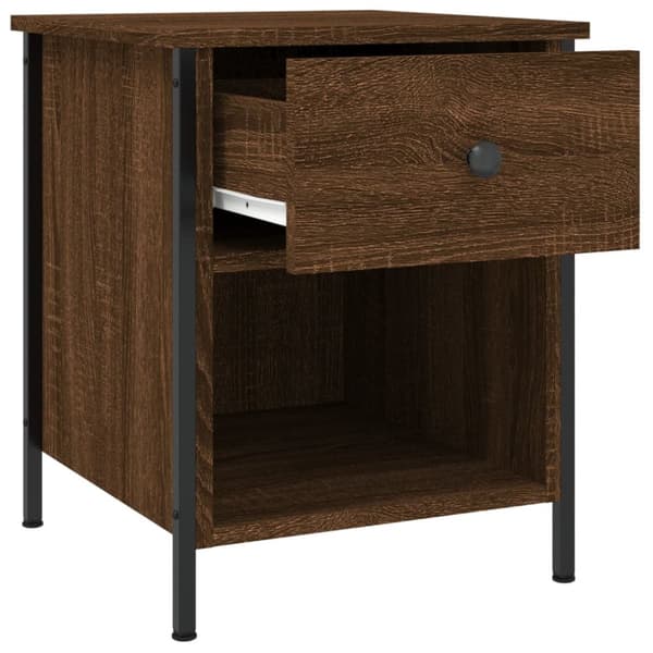 vidaXL sengeborde 2 stk. 40x42x50 cm konstrueret træ brunt egetræ - Natborde