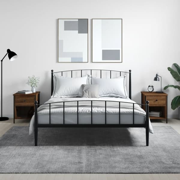 vidaXL sengeborde 2 stk. 40x42x50 cm konstrueret træ brunt egetræ -  Natborde