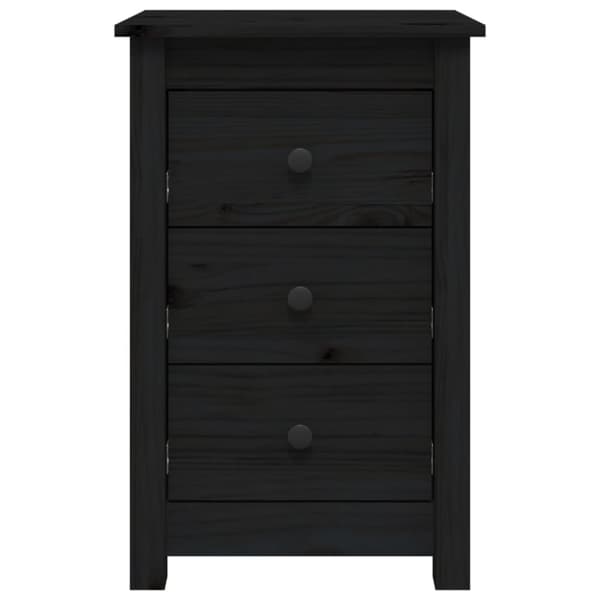 vidaXL Sängbord 2 st svart 40x35x61,5 cm massiv furu - Nattduksbord