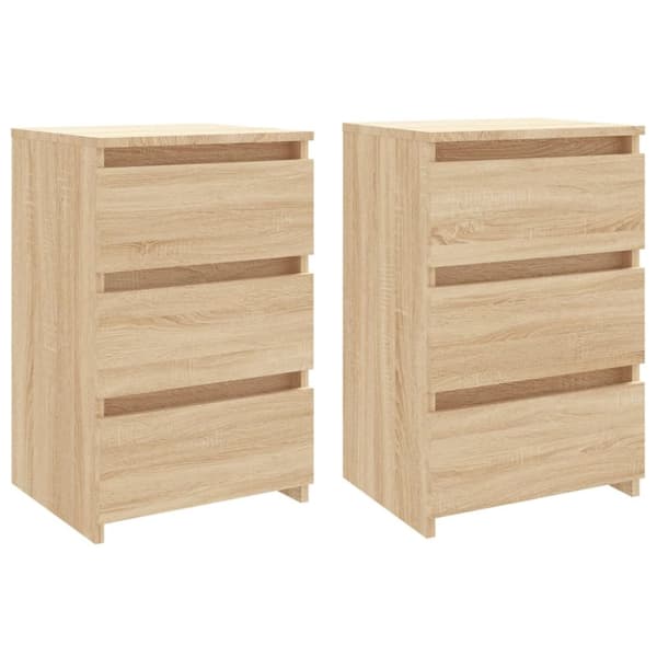 vidaXL Yöpöydät 2 kpl Sonoma-tammi 40x35x62,5 cm tekninen puu -  Yöpöydät