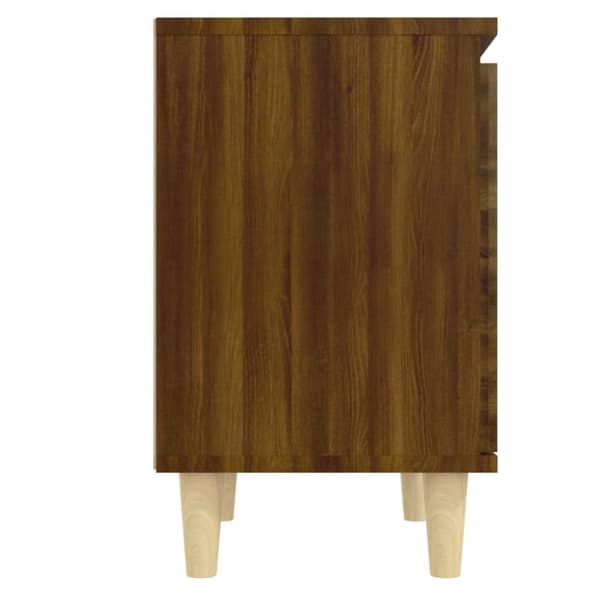 vidaXL sengebord m. massive træben 40x30x50 cm brun egetræsfarve - Natborde