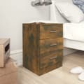 Miniatyrbillede 1 af 9: vidaXL sengeborde 2 stk. 38x35x56 cm konstrueret træ røget egetræ -  Natborde