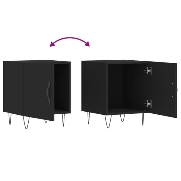 vidaXL Yöpöydät 2 kpl musta 40x40x50 cm tekninen puu - Yöpöydät