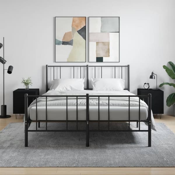vidaXL Yöpöydät 2 kpl musta 40x40x50 cm tekninen puu -  Yöpöydät