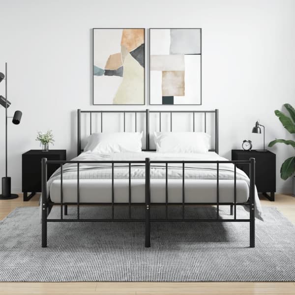 vidaXL Yöpöydät 2 kpl musta 40x40x50 cm tekninen puu -  Yöpöydät
