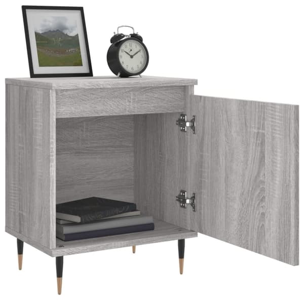 vidaXL sengeborde 2 stk. 40x30x50 cm konstrueret træ grå sonoma-eg - Natborde