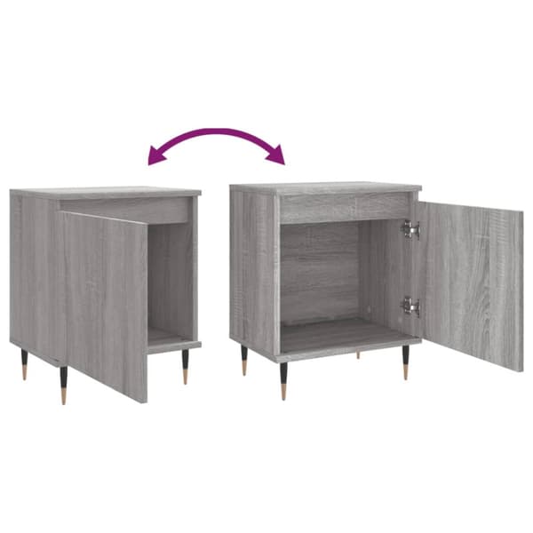 vidaXL sengeborde 2 stk. 40x30x50 cm konstrueret træ grå sonoma-eg - Natborde