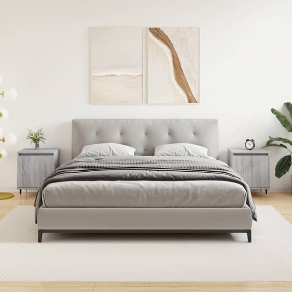 vidaXL sengeborde 2 stk. 40x30x50 cm konstrueret træ grå sonoma-eg -  Natborde
