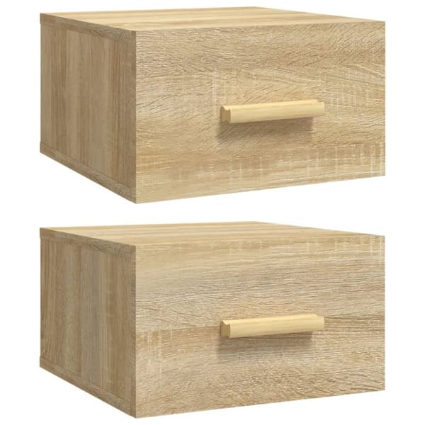 vidaXL Väggmonterade sängbord 2 st sonoma-ek 35x35x20 cm - Nattduksbord