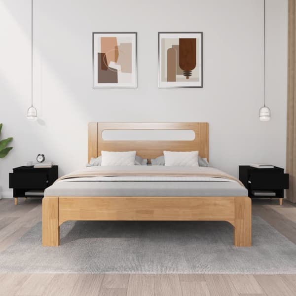 vidaXL sengeborde 2 stk. 50x46x50 cm konstrueret træ sort -  Natborde