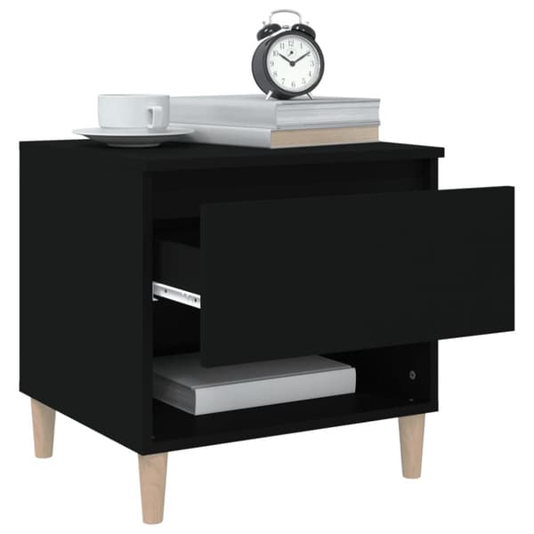 vidaXL sengeborde 2 stk. 50x46x50 cm konstrueret træ sort -  Natborde