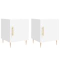 Miniatyrbillede 3 af 11: vidaXL sengeborde 2 stk. 40x40x50 cm konstrueret træ hvid -  Natborde