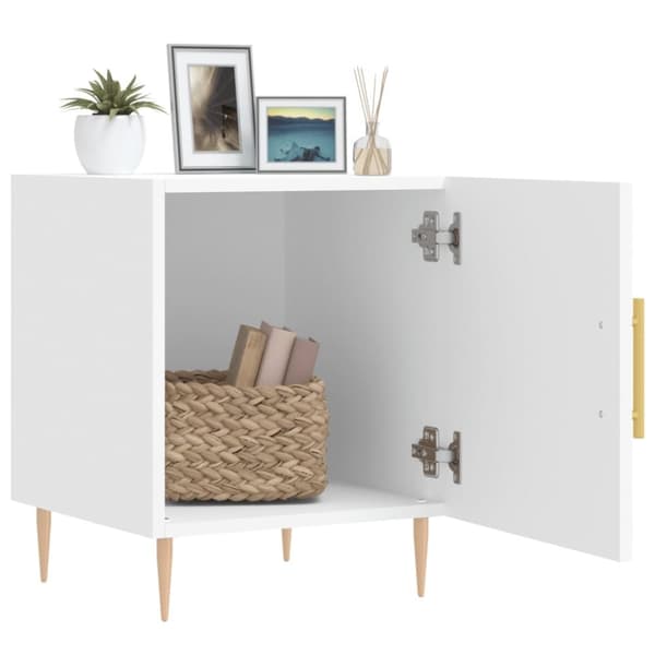 vidaXL sengeborde 2 stk. 40x40x50 cm konstrueret træ hvid - Natborde