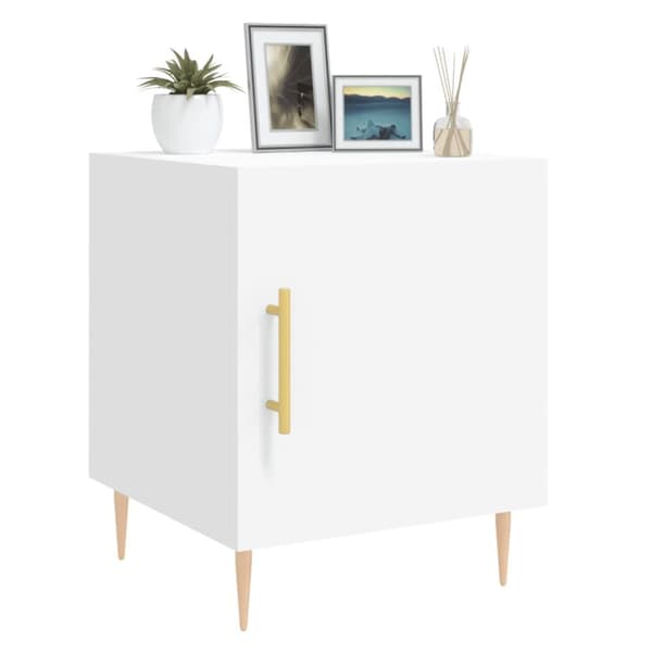 vidaXL sengeborde 2 stk. 40x40x50 cm konstrueret træ hvid - Natborde
